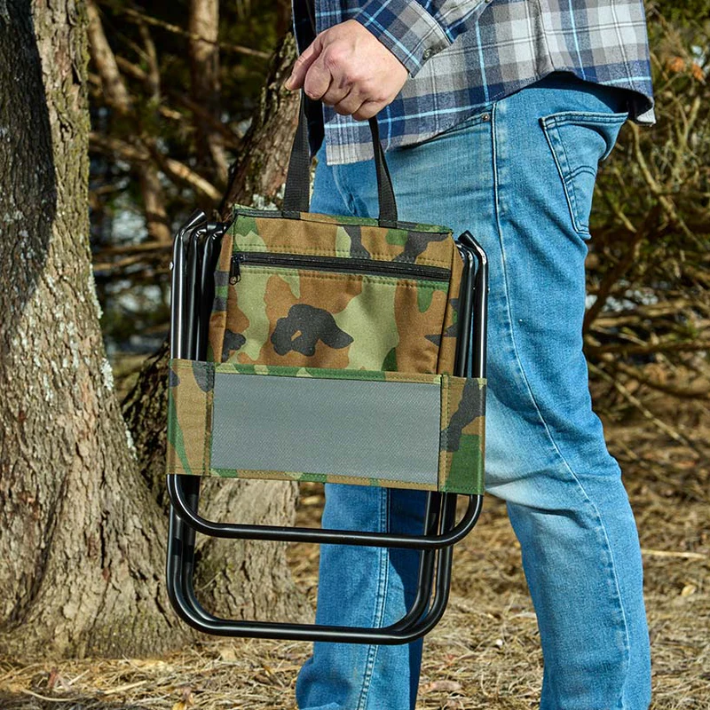 Portable Folding Outdoor Chair Lightweight Insulated Bag Camo Print