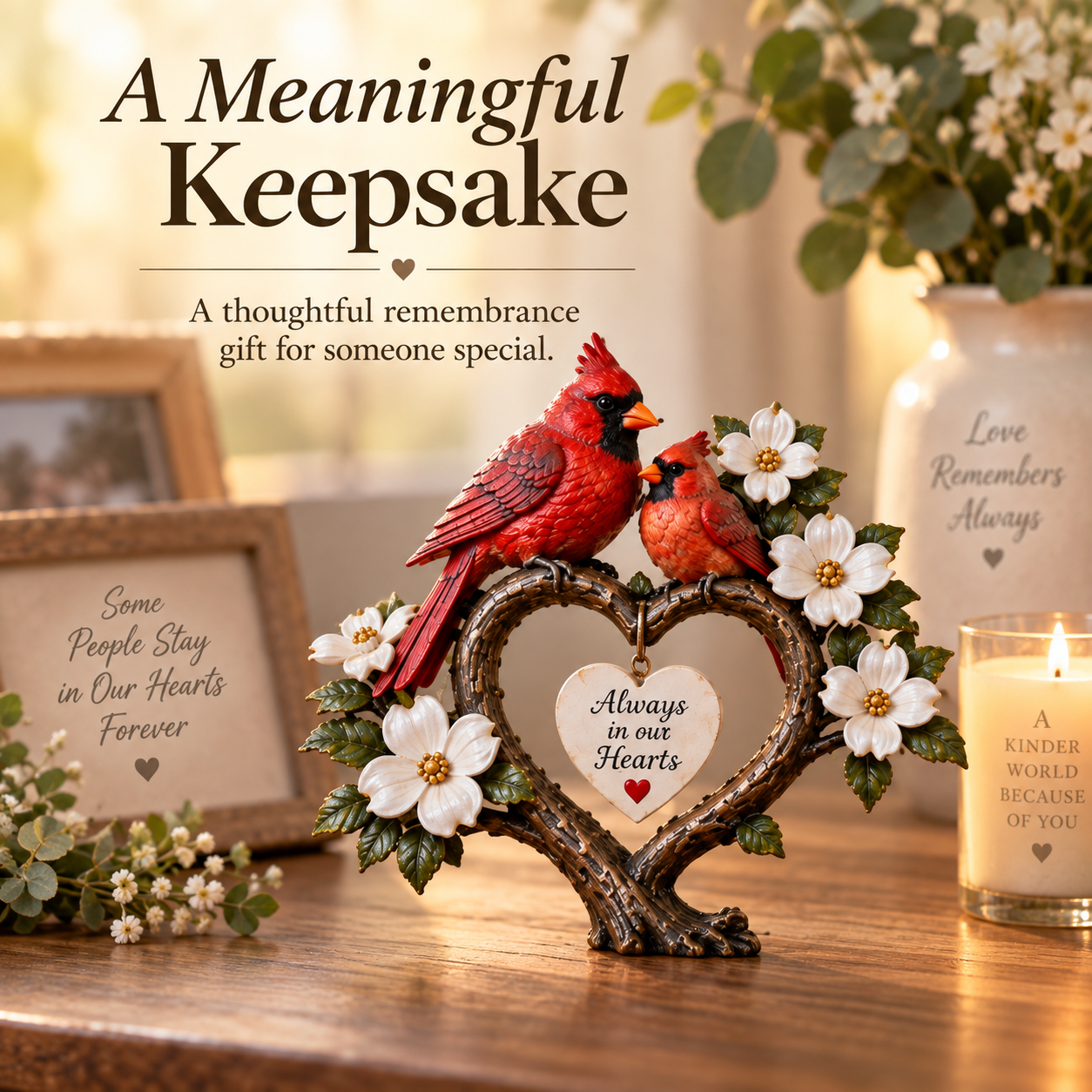 Red Cardinal Memorial Figurine