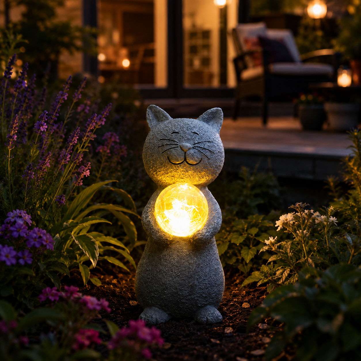 Cat Garden Light Statue｜Cute Cat Outdoor Decor