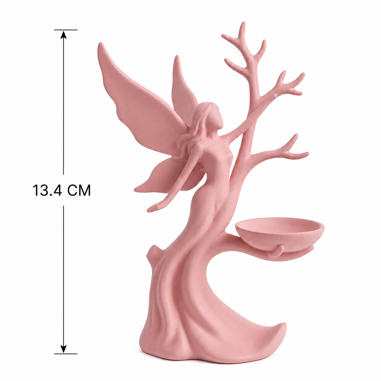 Angel Jewelry Holder Stand, Decorative Jewelry Organizer Tree with Tray for Necklaces, Rings, Earrings and Bracelets, Vanity Dresser Display for Women and Girls