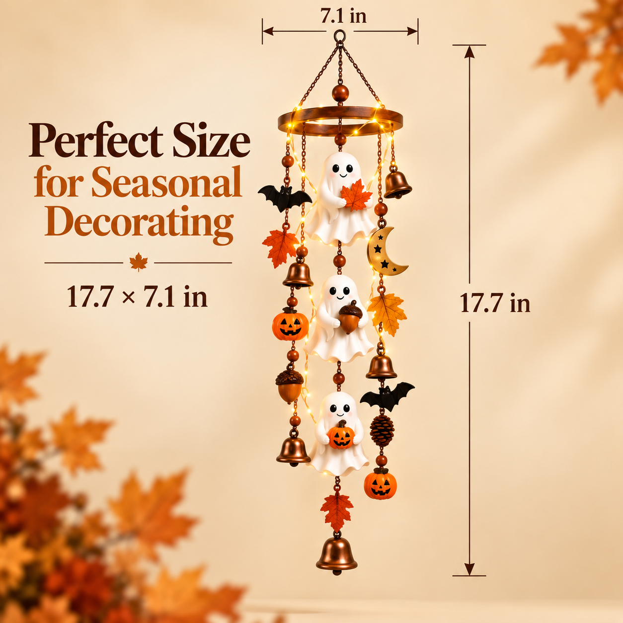 Lighted Halloween Ghost Hanging Chime🎃