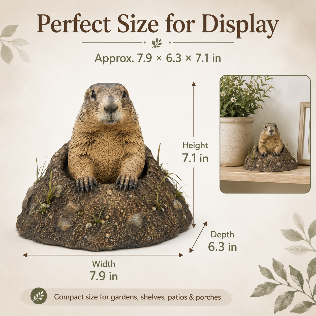 Groundhog Garden Statue