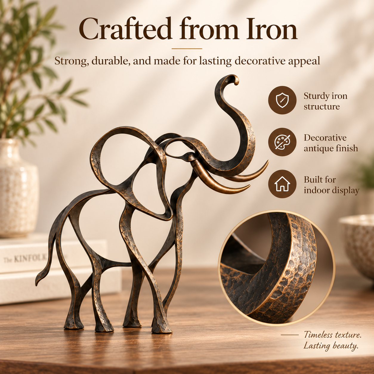 Abstract Iron Elephant Sculpture🐘