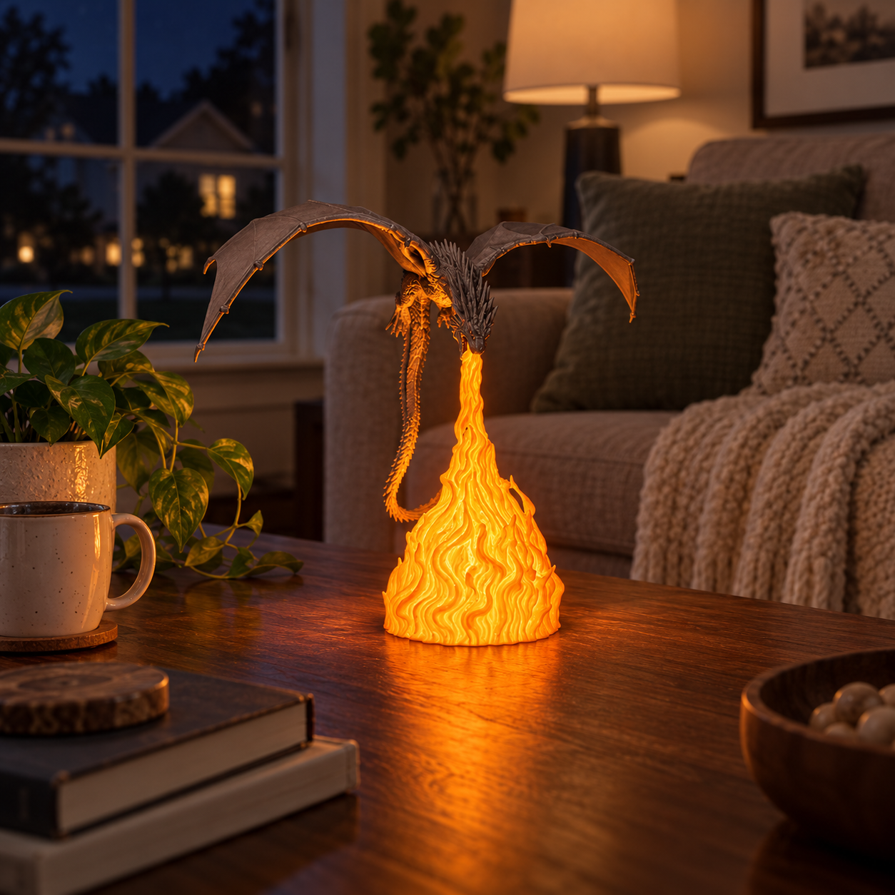 Flame-Breathing Dragon LED Table Lamp🐉