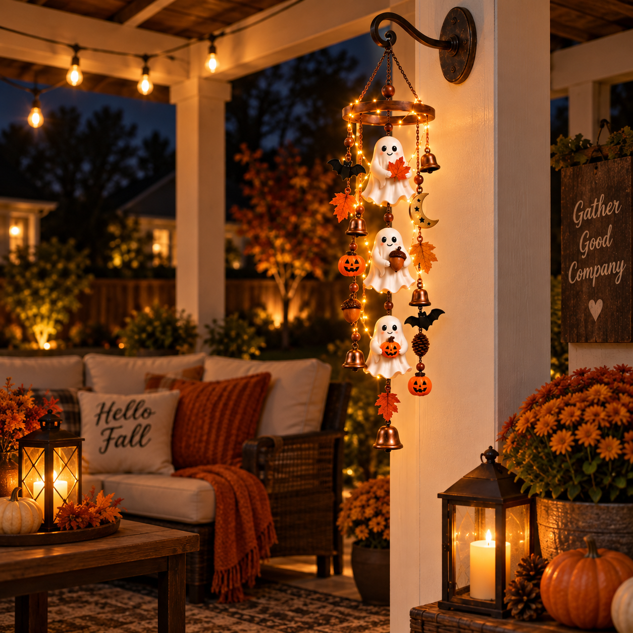 Lighted Halloween Ghost Hanging Chime🎃