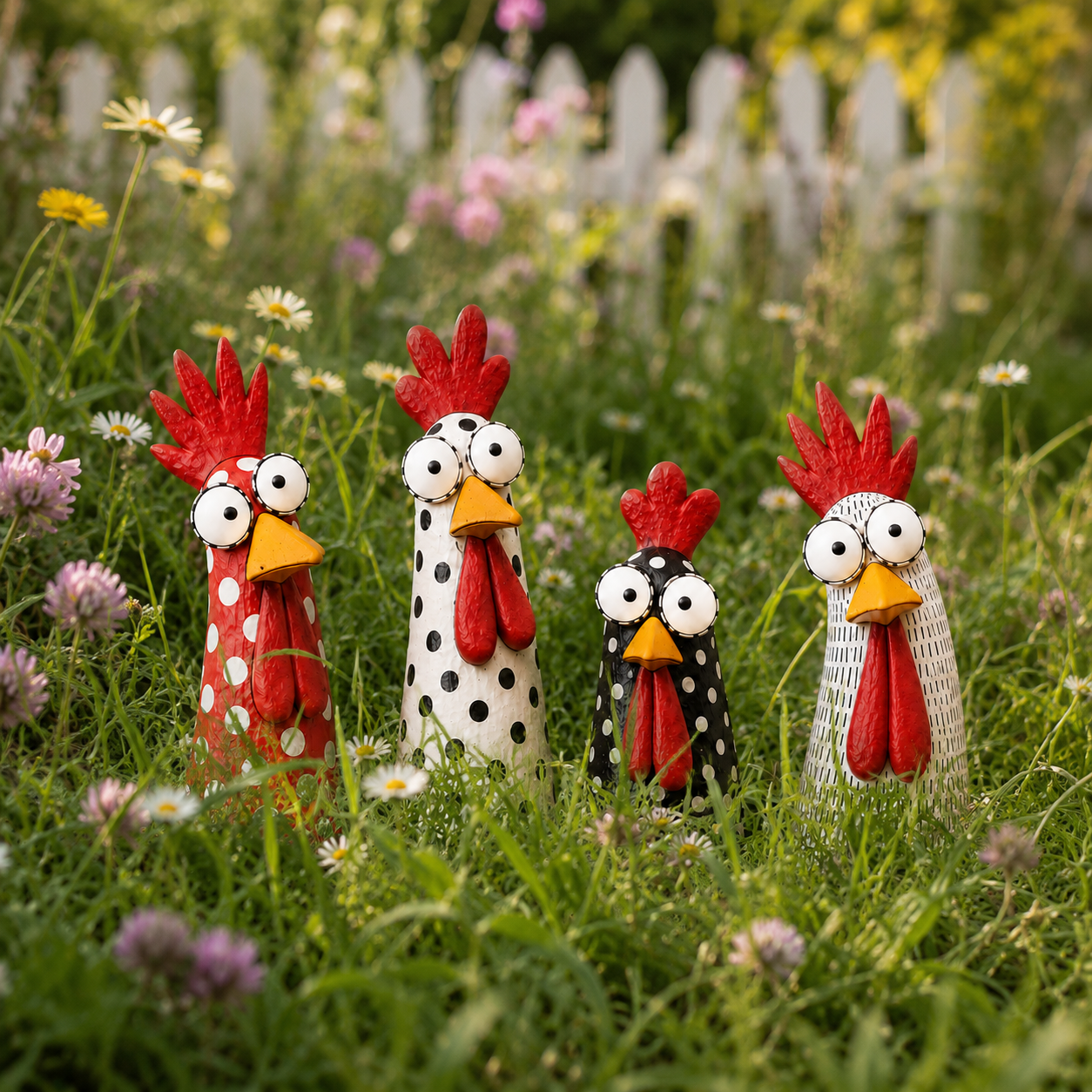 Whimsical Big-Eyed Chicken Resin Figurine 🐔✨