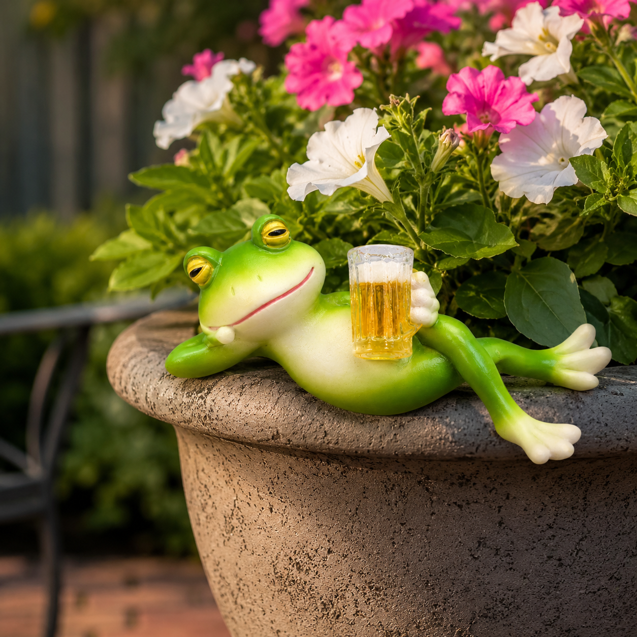 Hanging Frog Planter Ornament – Resin Garden Animal Figurine for Flower Pots and Fish Tanks