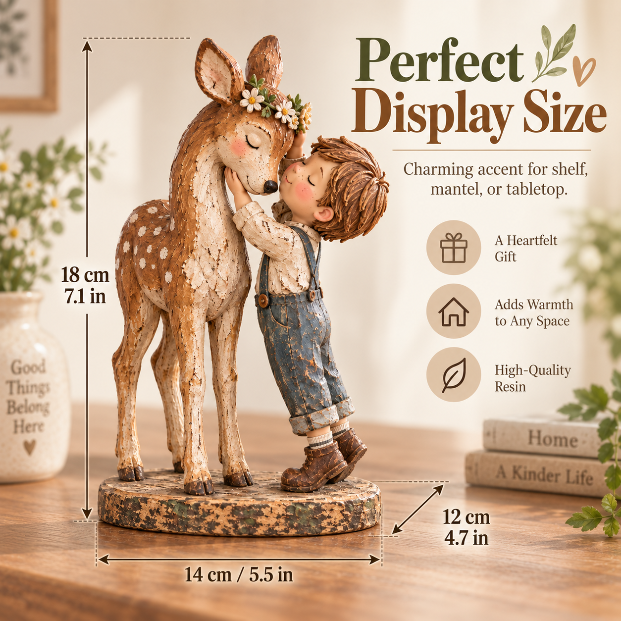 Boy & Fawn Friendship Figurine