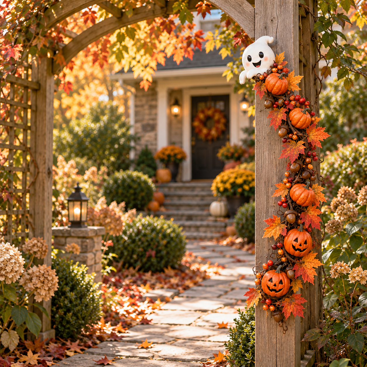 Fall Ghost & Pumpkin Mailbox Decoration🎃