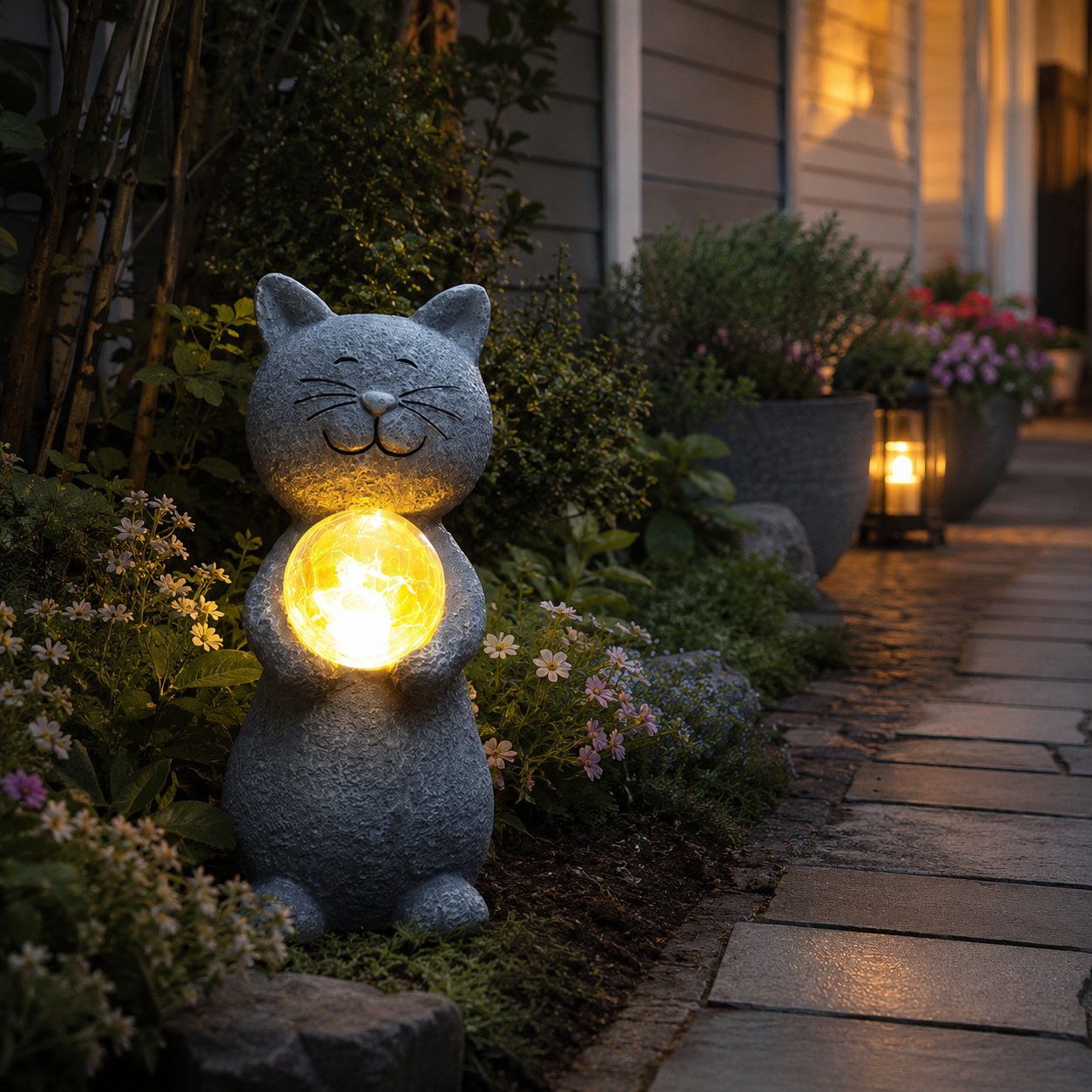 Cat Garden Light Statue｜Cute Cat Outdoor Decor