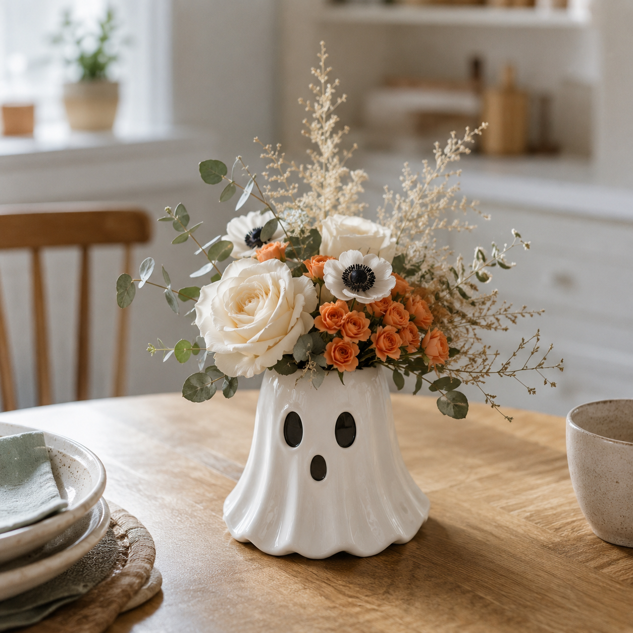 Ghost-Shaped Resin Flower Vase
