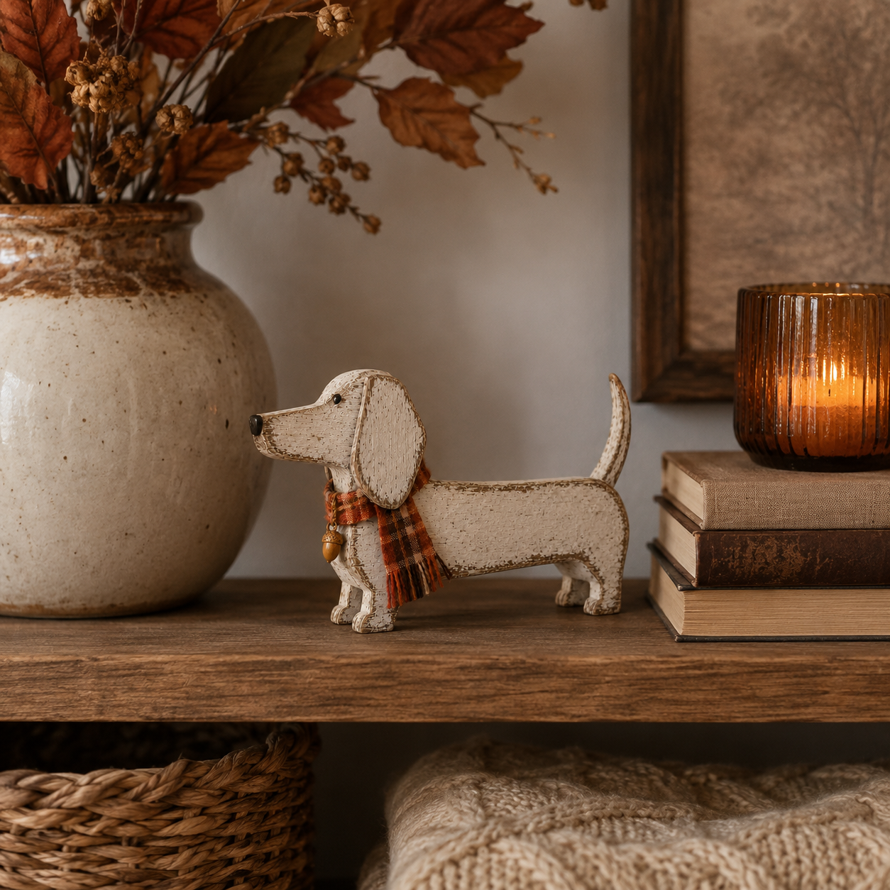 Autumn Dachshund Wooden Decor