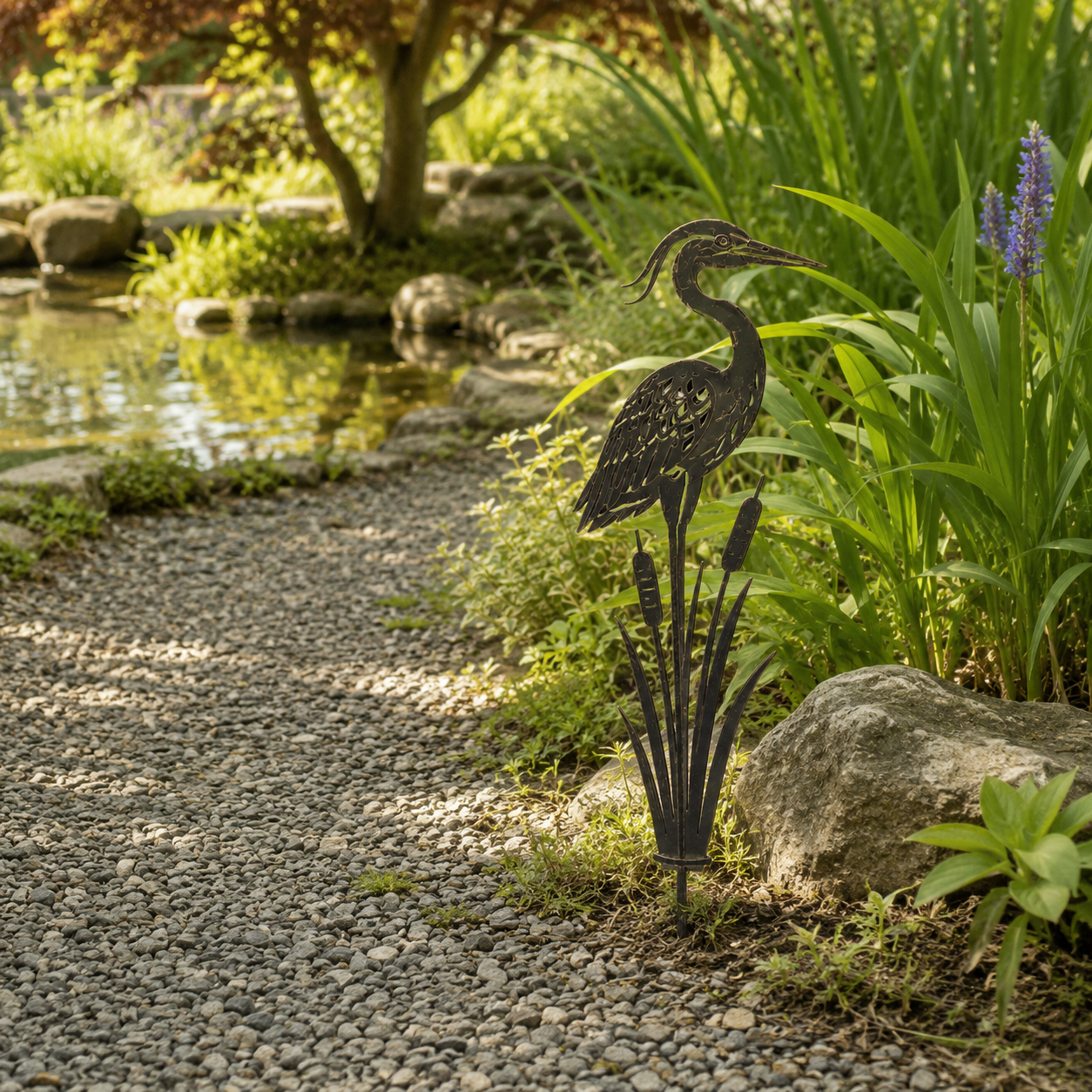 🐦Metal Heron Garden Stake