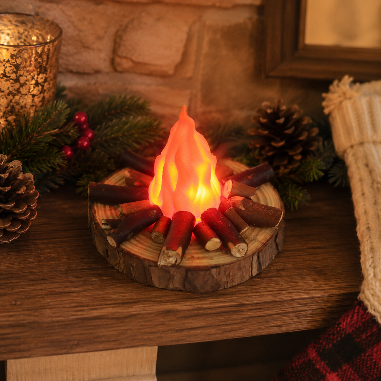 🏕️ Mini Campfire Night Light
