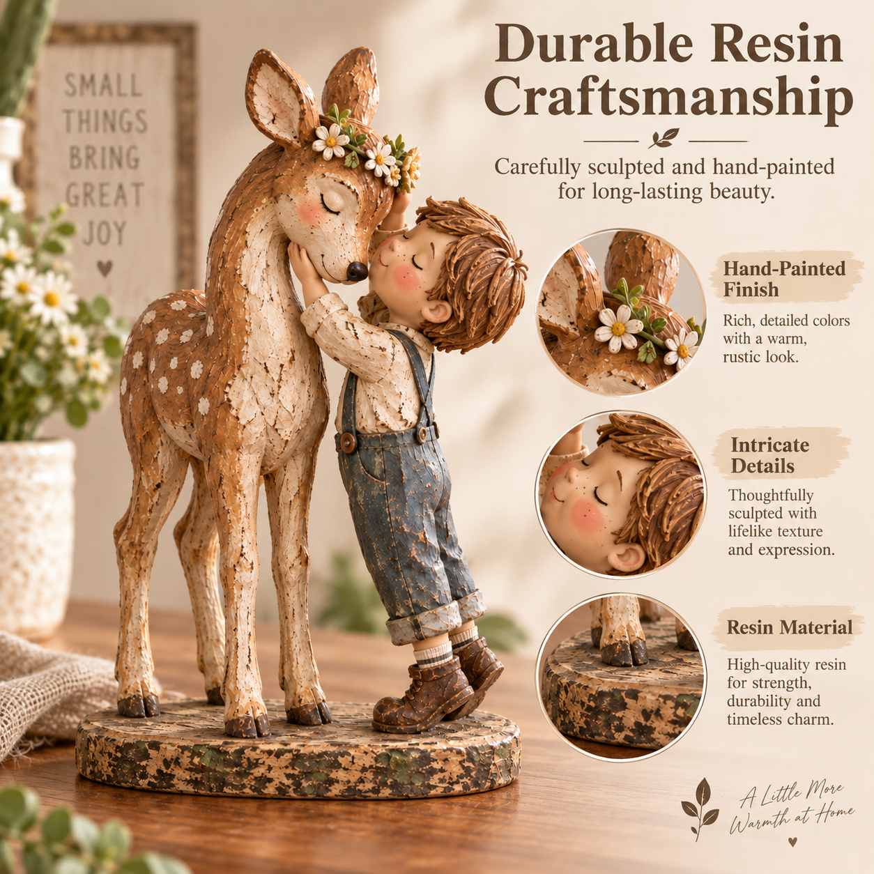 Boy & Fawn Friendship Figurine