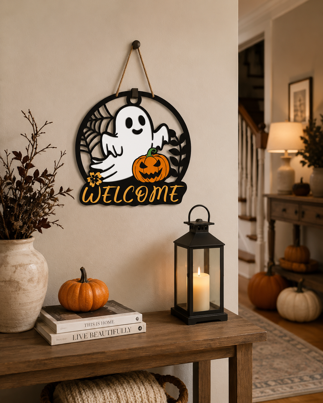 Welcome Halloween with a Cute Ghost Door Sign 🎃👻