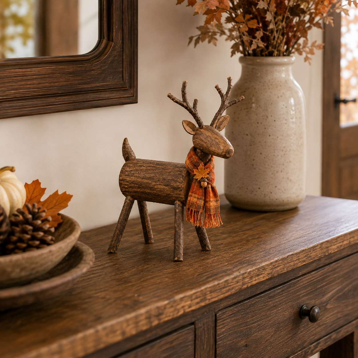 Rustic Wooden Deer Fall Decor