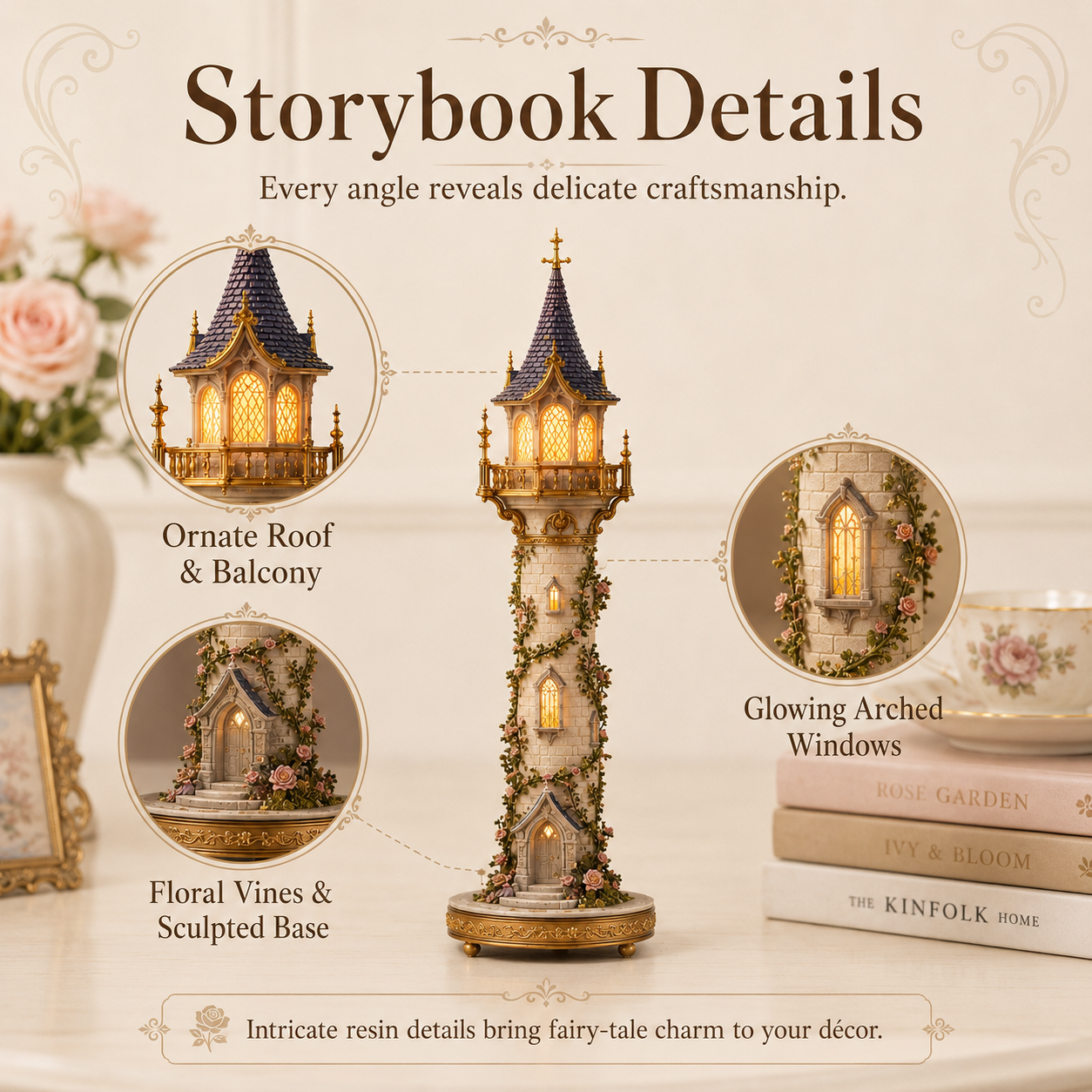 🏰 Enchanted Tower LED Accent Lamp – Romantic Resin Fairy-Tale Décor ✨