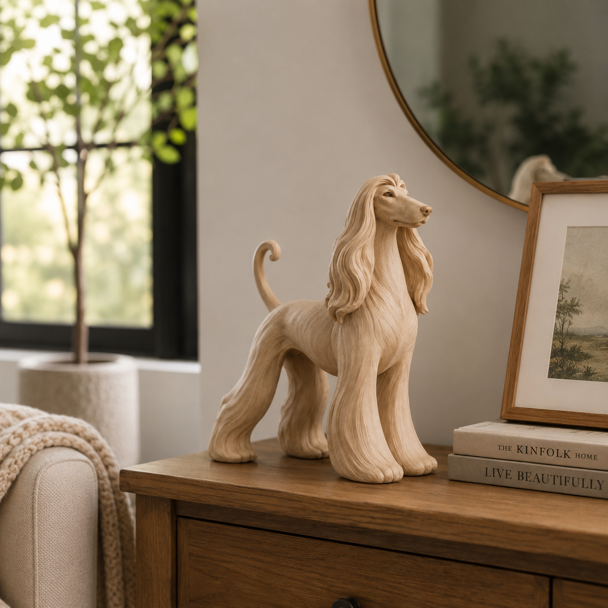 Elegant Afghan Hound Sculpture