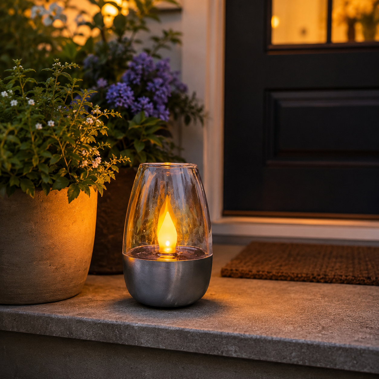 2-Pack Solar Candle Lanterns for Patio & Garden