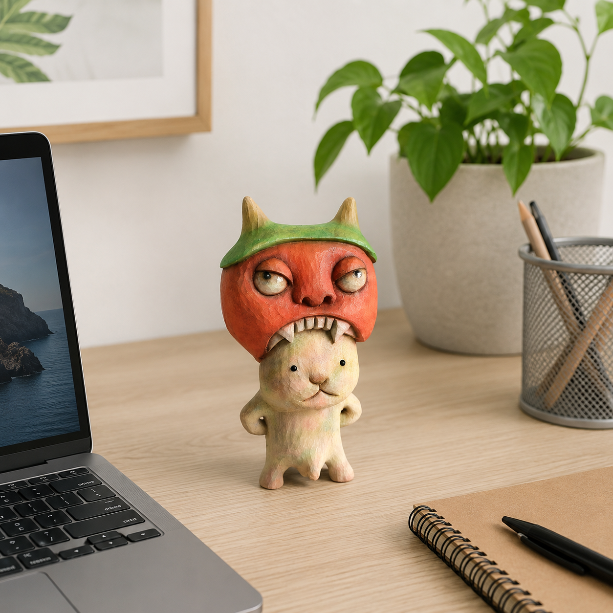 👹 Monster Cat Resin Figurine – Cute & Creepy Statement Décor