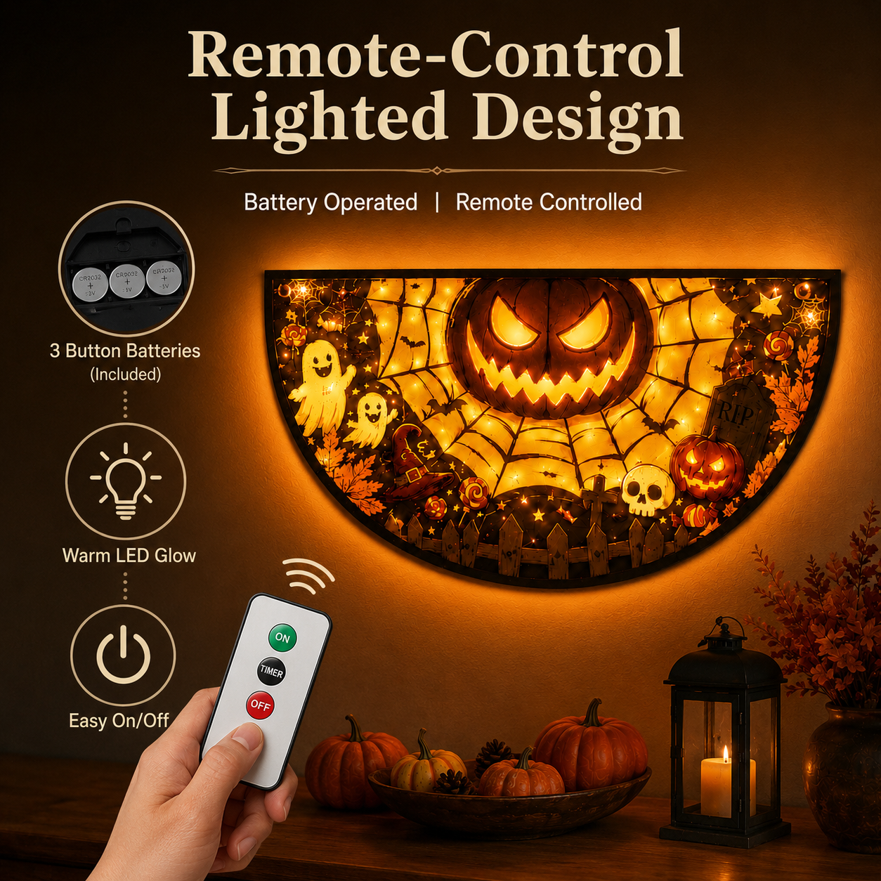 Spooky Half-Circle Halloween Flag for Instant Porch Vibes 🎃🕸️