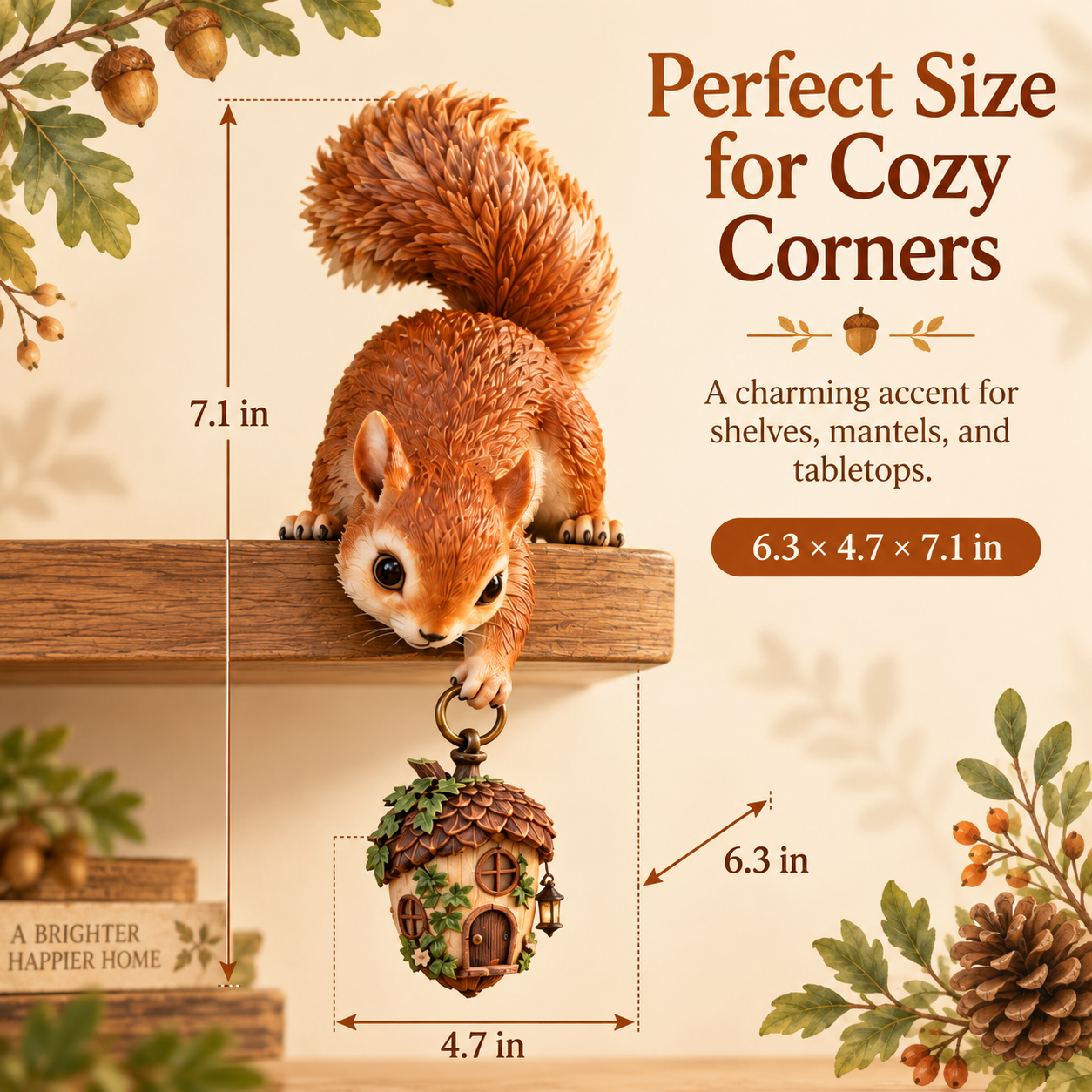 🐿️ Squirrel Hanging Acorn House Decor