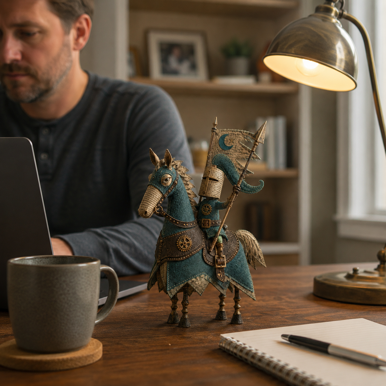 Vintage Storybook Medieval Rider Sculpture🏇