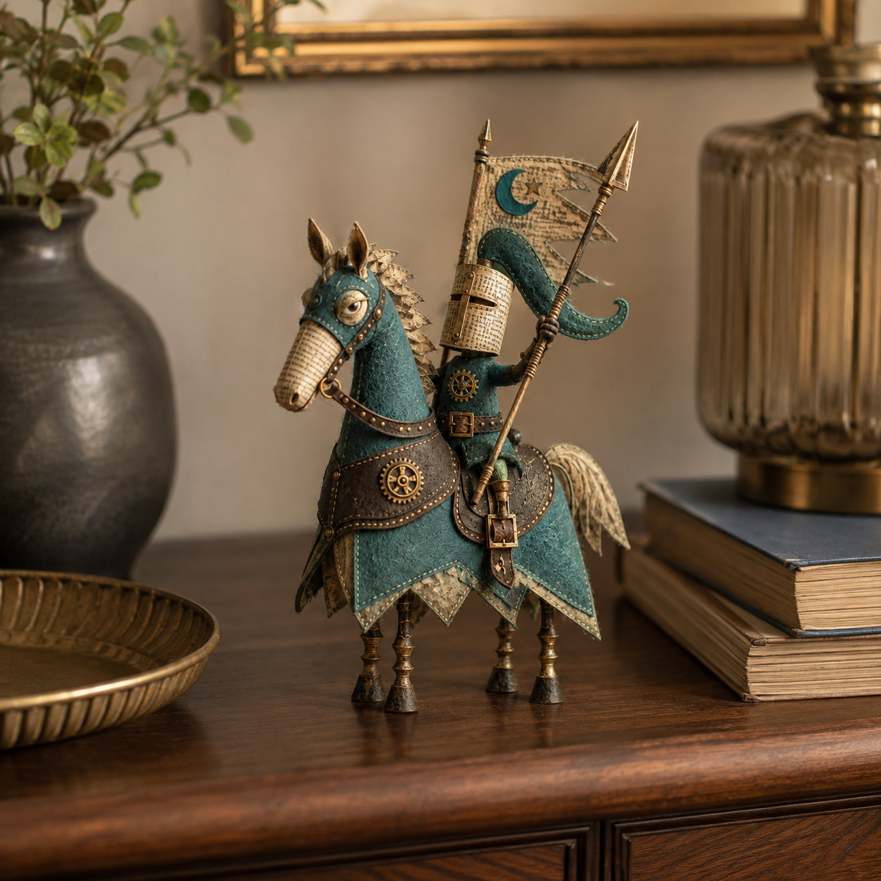 Vintage Storybook Medieval Rider Sculpture🏇