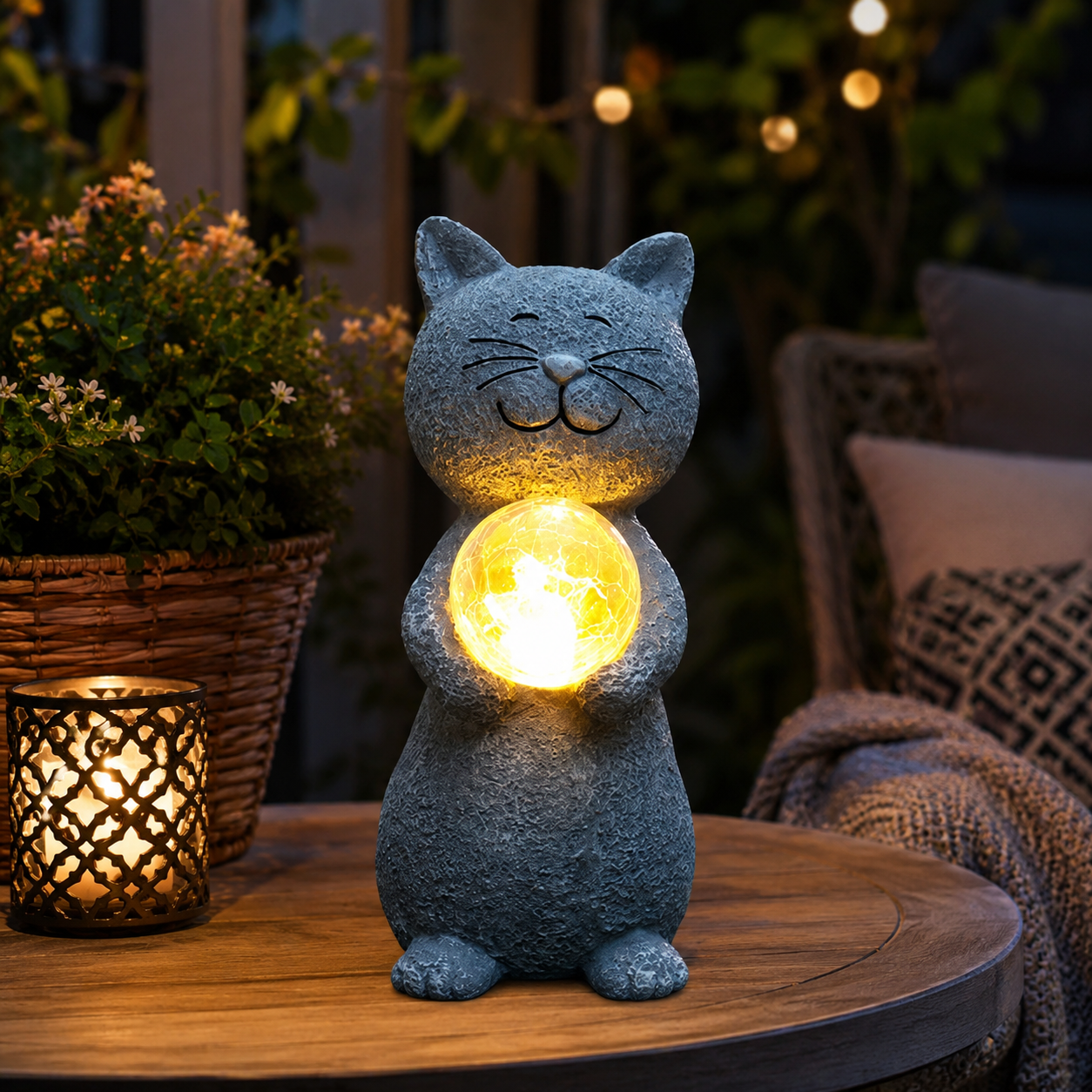 Cat Garden Light Statue｜Cute Cat Outdoor Decor