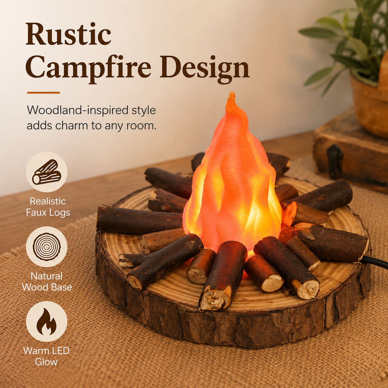 🏕️ Mini Campfire Night Light