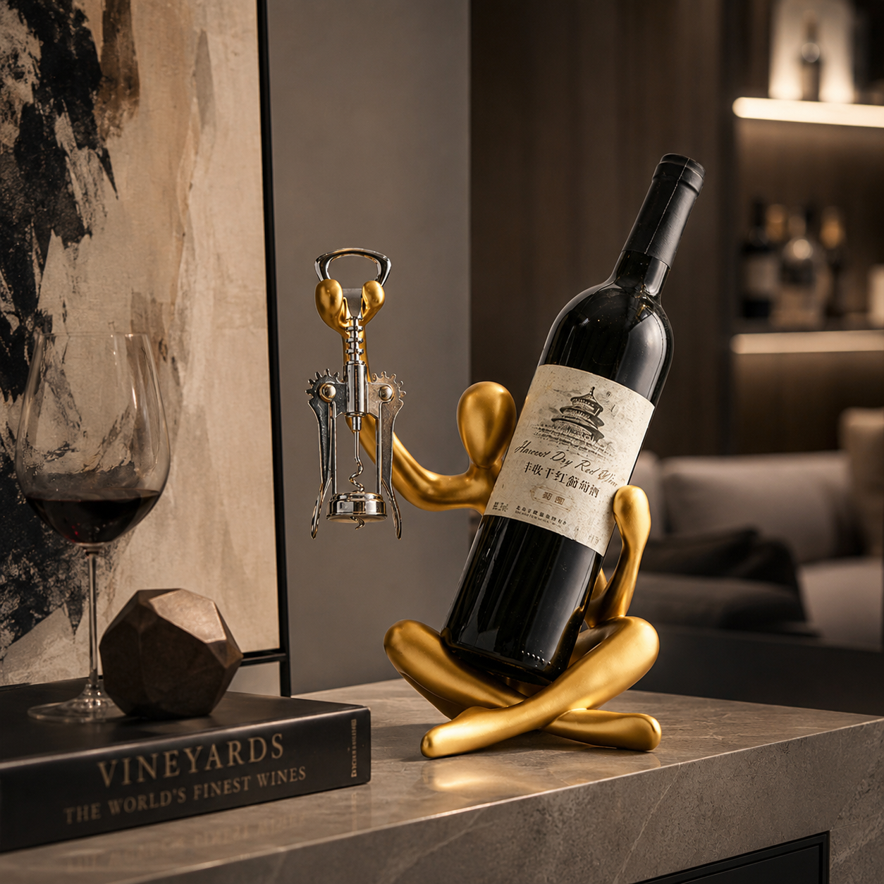 Modern Sculpted Wine Bottle Holder