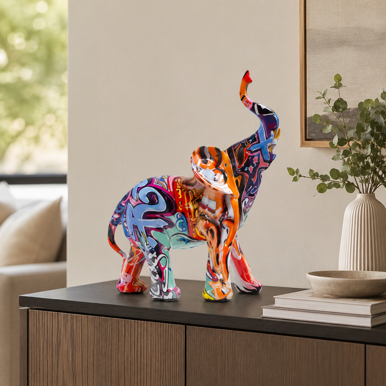 Colorful Elephant Decor Statues