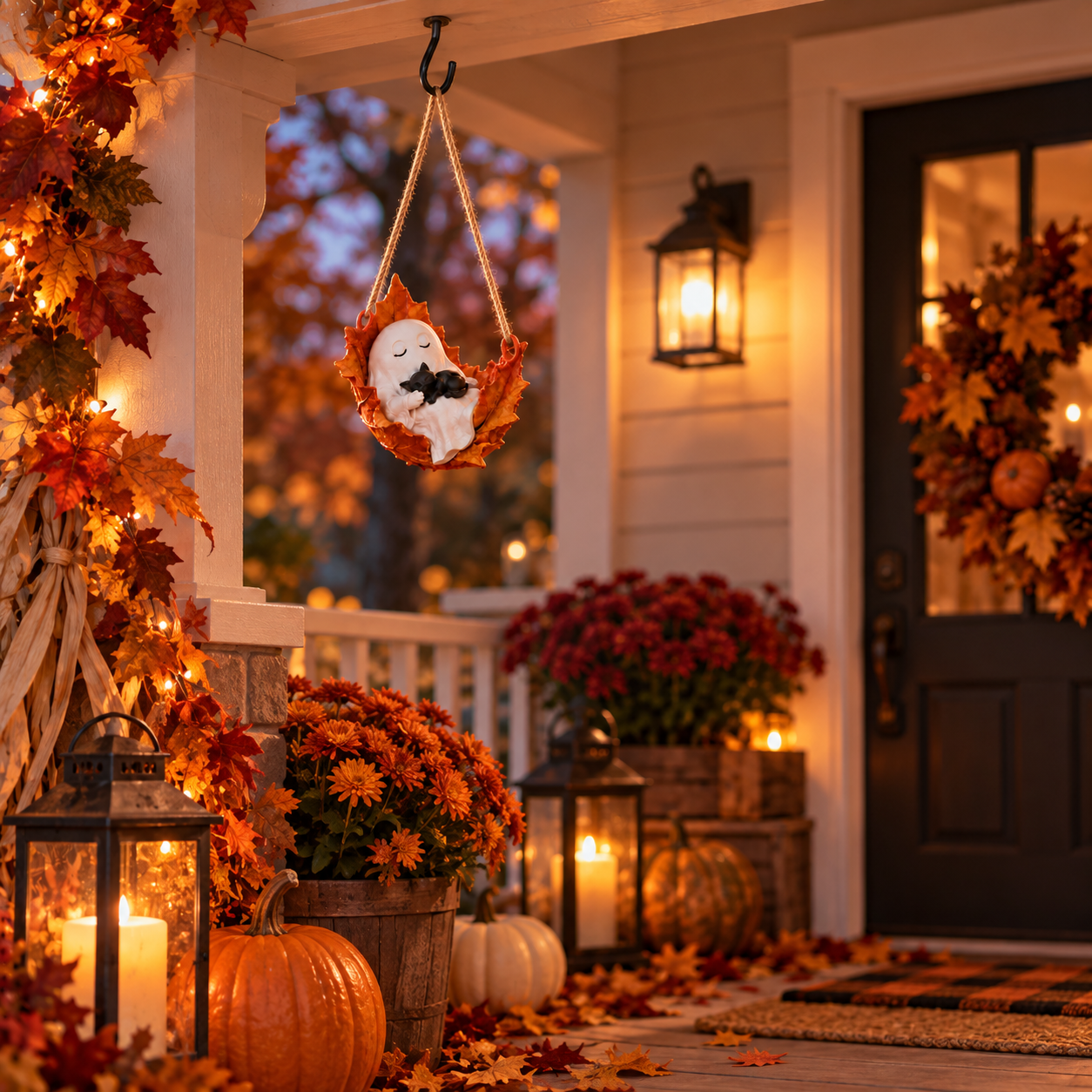 Ghost & Black Cat Hanging Fall Decoration👻