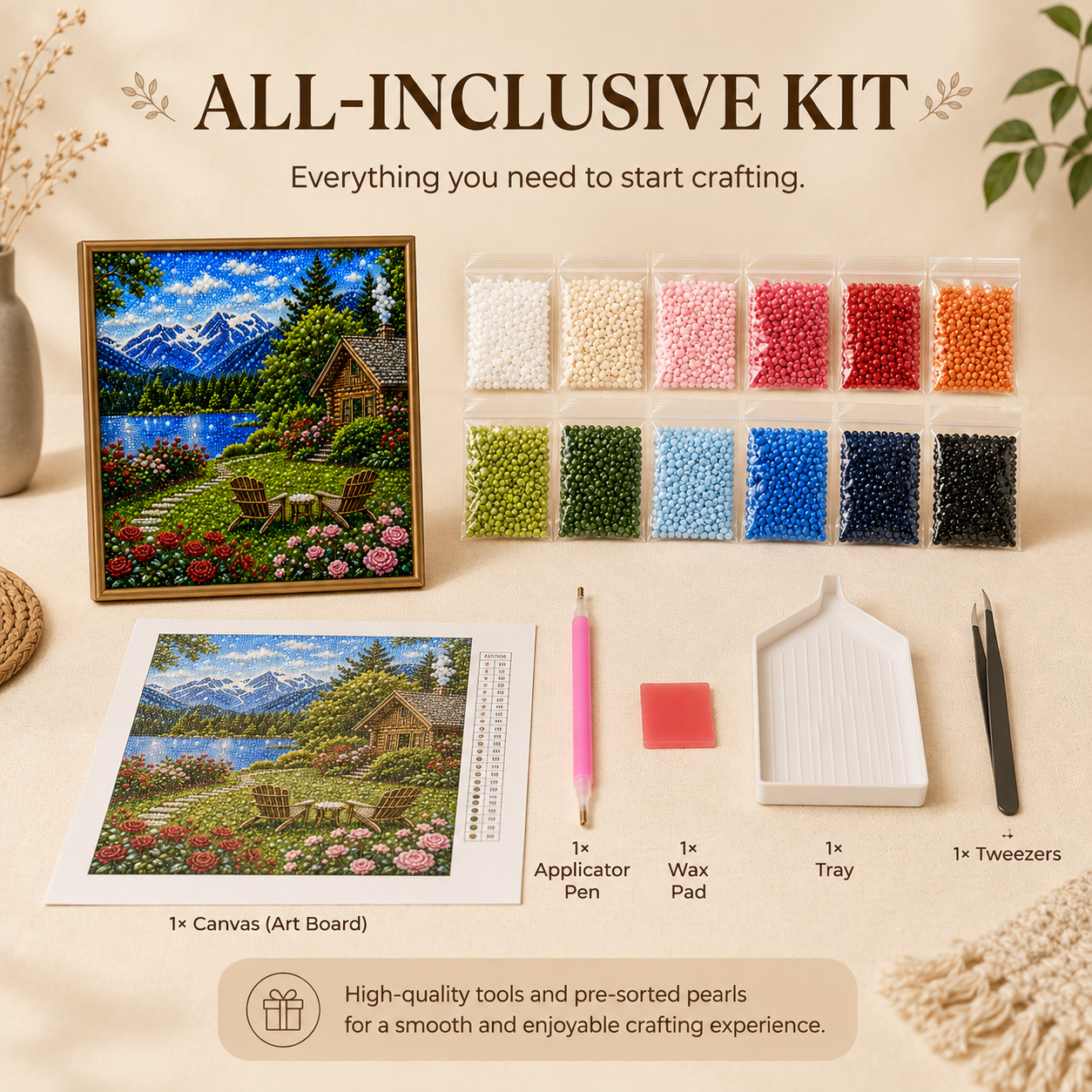 DIY Pearl Bead Landscape Painting Kit🏔️🌹