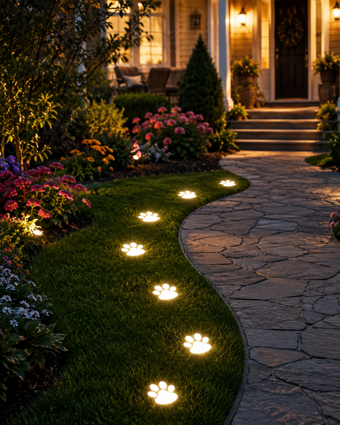 Paw Print Garden Lights 🐾✨