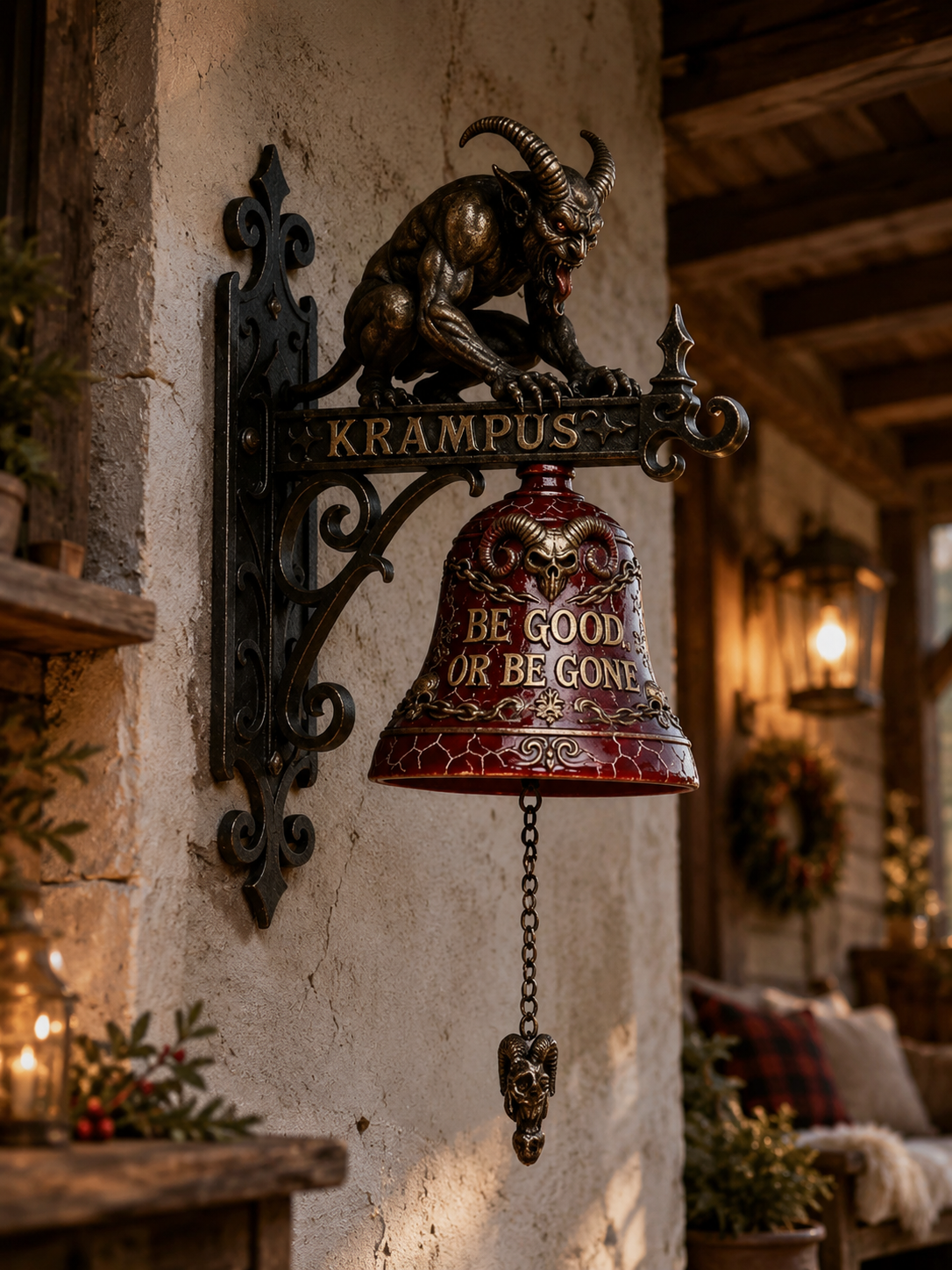 Gothic Krampus Wall Bell 🔔