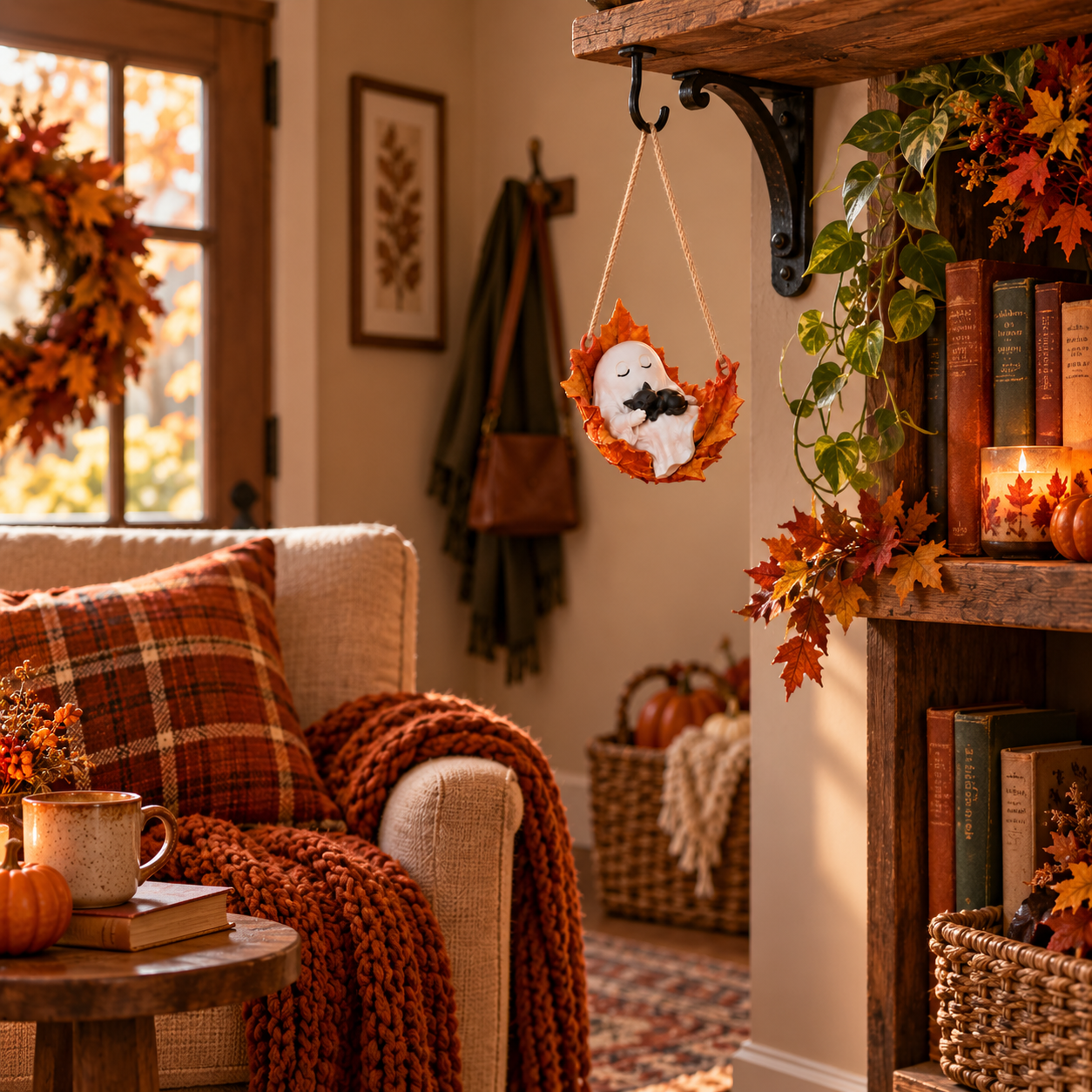 Ghost & Black Cat Hanging Fall Decoration👻
