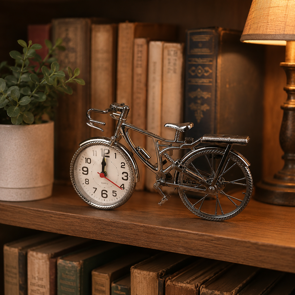 Vintage Bicycle Desk Clock for Home & Office Decor