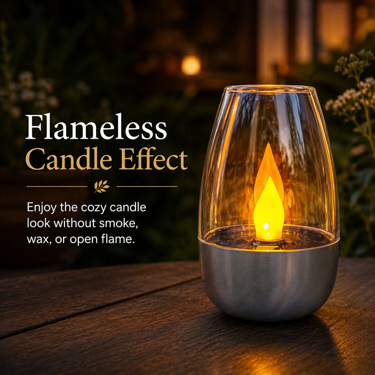 2-Pack Solar Candle Lanterns for Patio & Garden