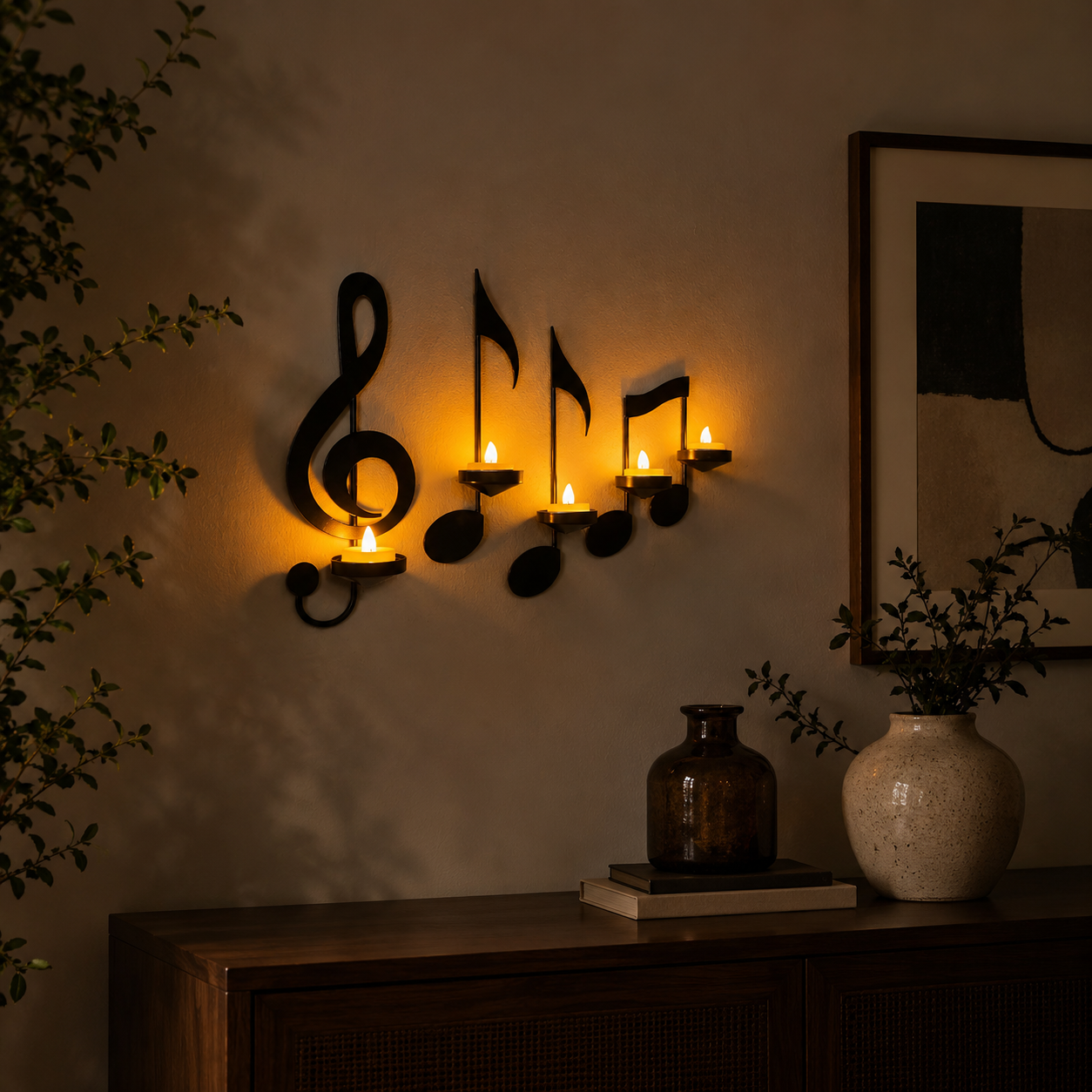 Music Note Candle Wall Decor 🎵🕯️