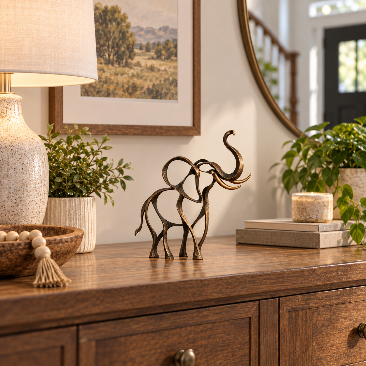 Abstract Iron Elephant Sculpture🐘