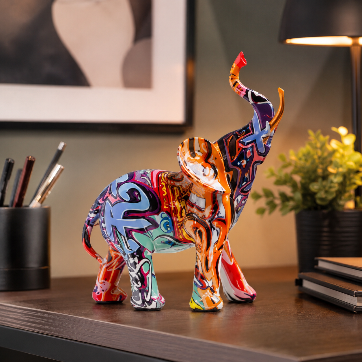 Colorful Elephant Decor Statues