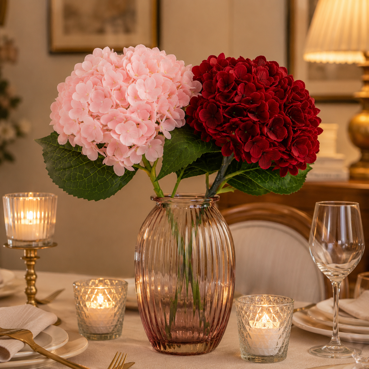 Multi-Color Artificial Hydrangea Stems – Home Decor & Floral Arrangement