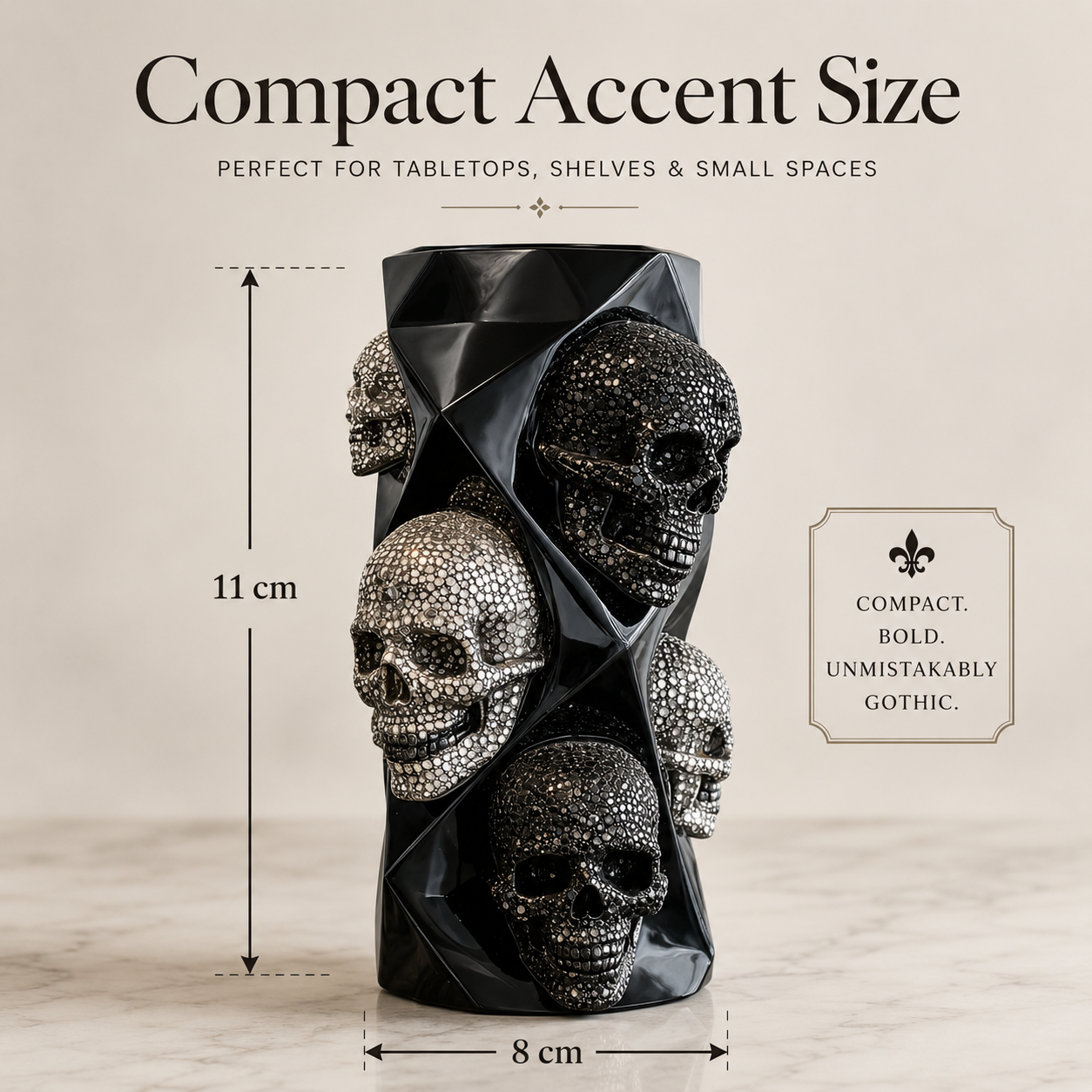 Gothic Skull Resin Vase for Dark Floral Decor 🖤💀