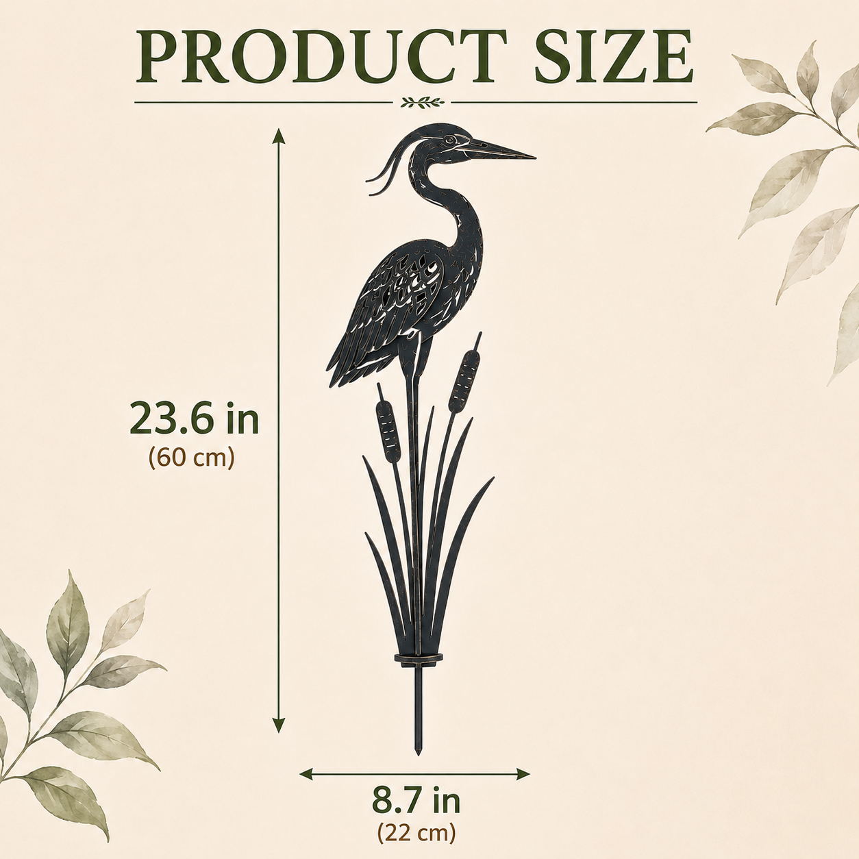 🐦Metal Heron Garden Stake
