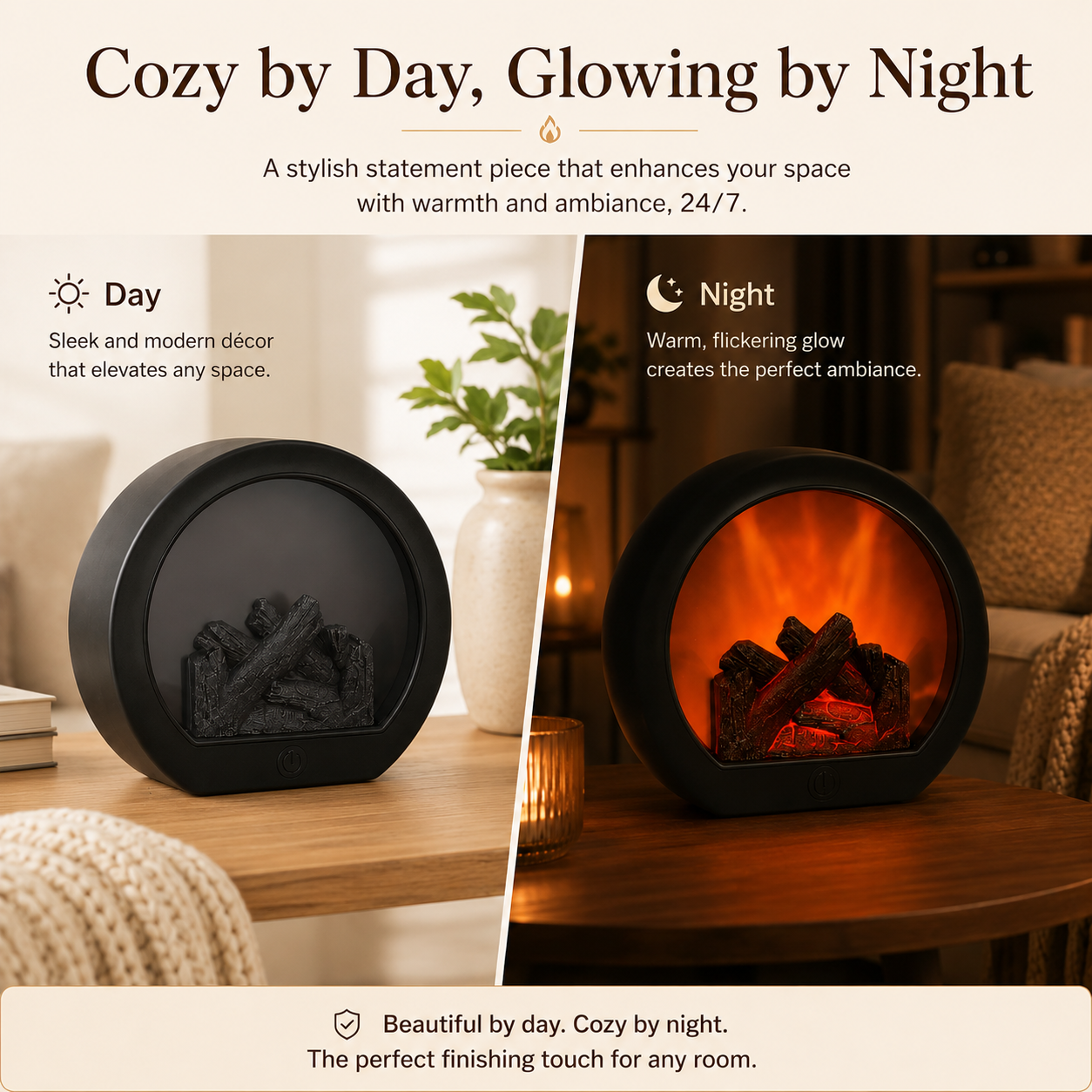 🔥 Fireplace Night Light for Home Decor ✨