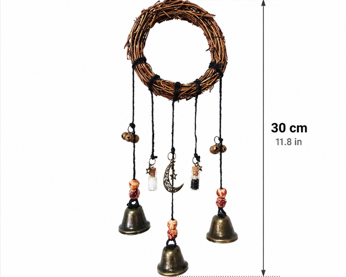 Boho Hanging Wind Chime 🔔 Rustic Bell Decor for Patio, Porch, Garden & Window