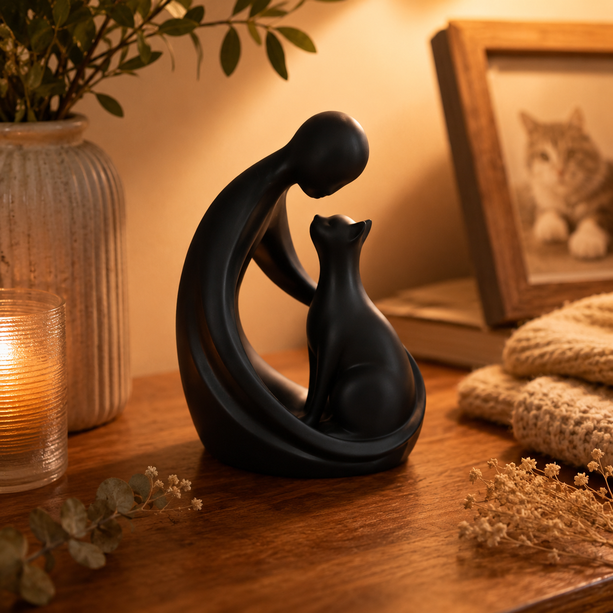 Forever Beside Me Cat Memorial Figurine