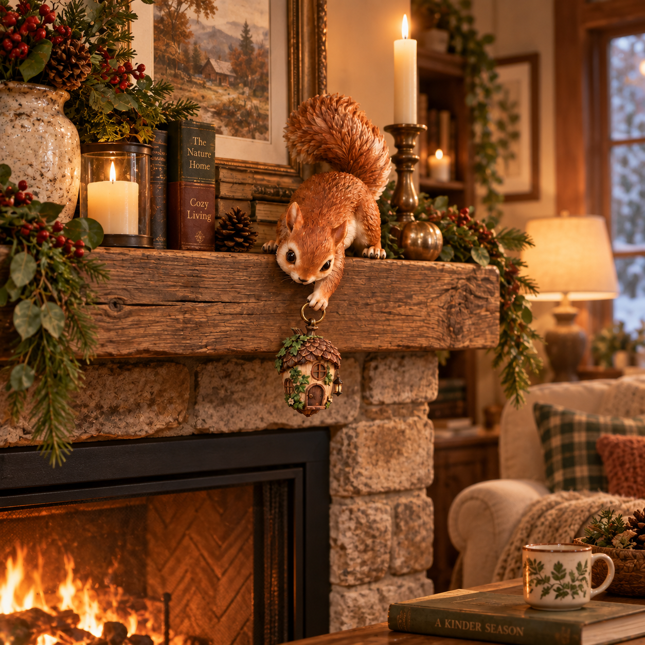 🐿️ Squirrel Hanging Acorn House Decor